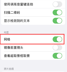 广陵苹果手机维修网点分享iPhone如何开启九宫格构图功能 