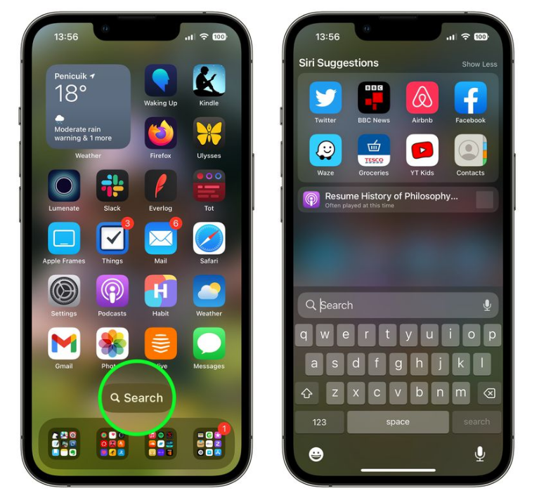 广陵苹果手机维修分享升级到 iOS 16 后，如何删除主屏幕上的搜索按钮 